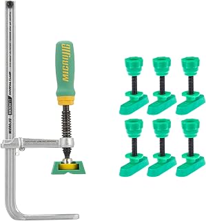 MICROJIG MatchFit Dovetail Anti Pivot Clamp with 1" Dovetail Hardware 6-Pack – Clamps Stock up to 3/4" Thick, Compatible with 1/2"–14-degree Dovetail Router Bit, Cost-Effective T-Track Alternative