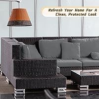 Vista 7 de Patelai 14 fundas impermeables para cojines de patio al aire libre, de 24 x 24 pulgadas, a prueba de rayos UV, fundas de asiento seccionales