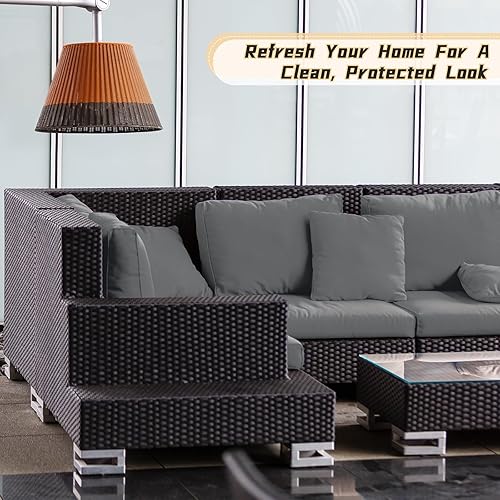 Miniatura 7 de Patelai 14 fundas impermeables para cojines de patio al aire libre, de 24 x 24 pulgadas, a prueba de rayos UV, fundas de asiento seccionales