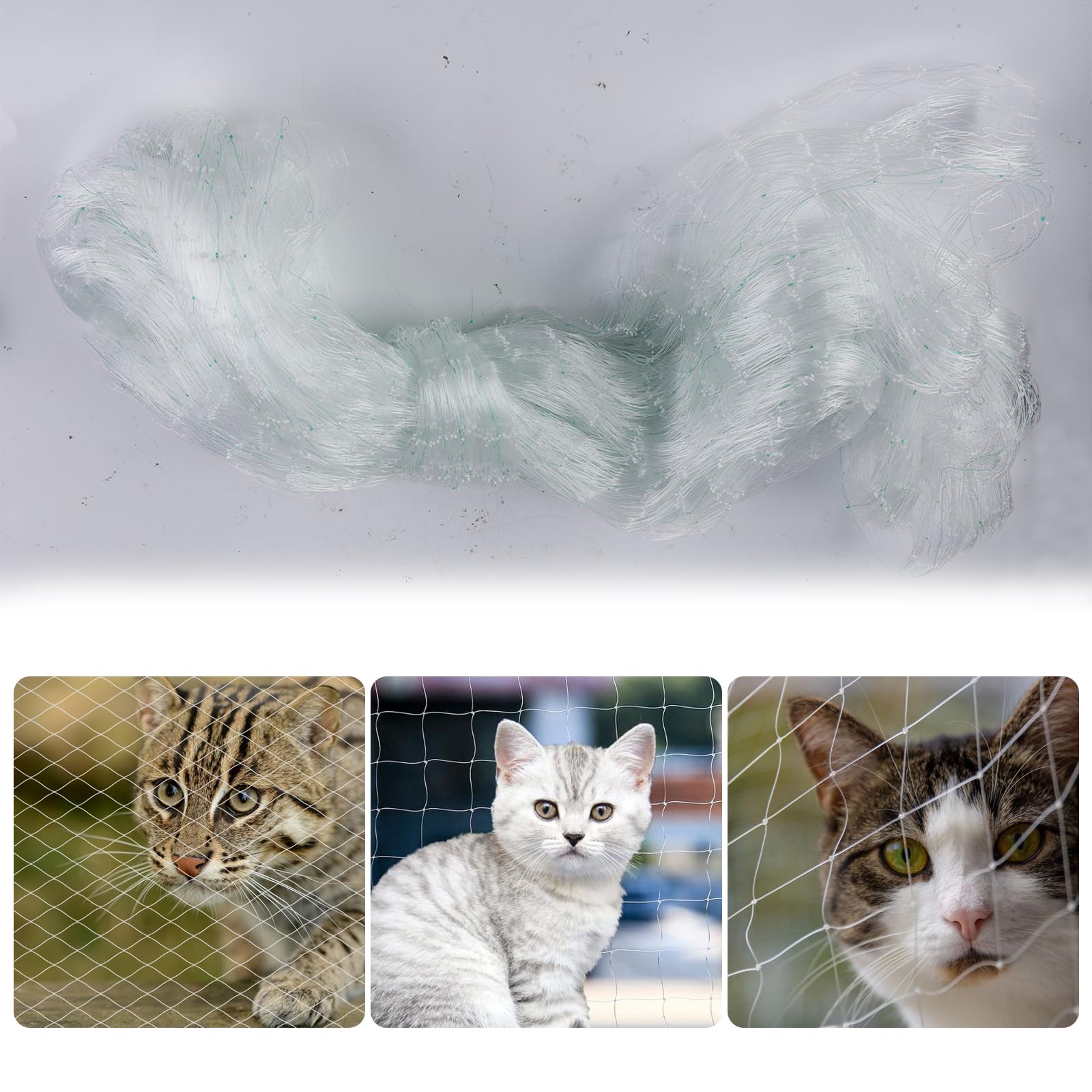 SUNOYA Red para Gatos, Red De Protección para Gatos, 10x3m Red Gatos Terraza, Red para Gatos Terraza, Red Seguridad Gatos para Fijar Balcones, Terrazas, Ventanas, Chimeneas De Techo, Puertas