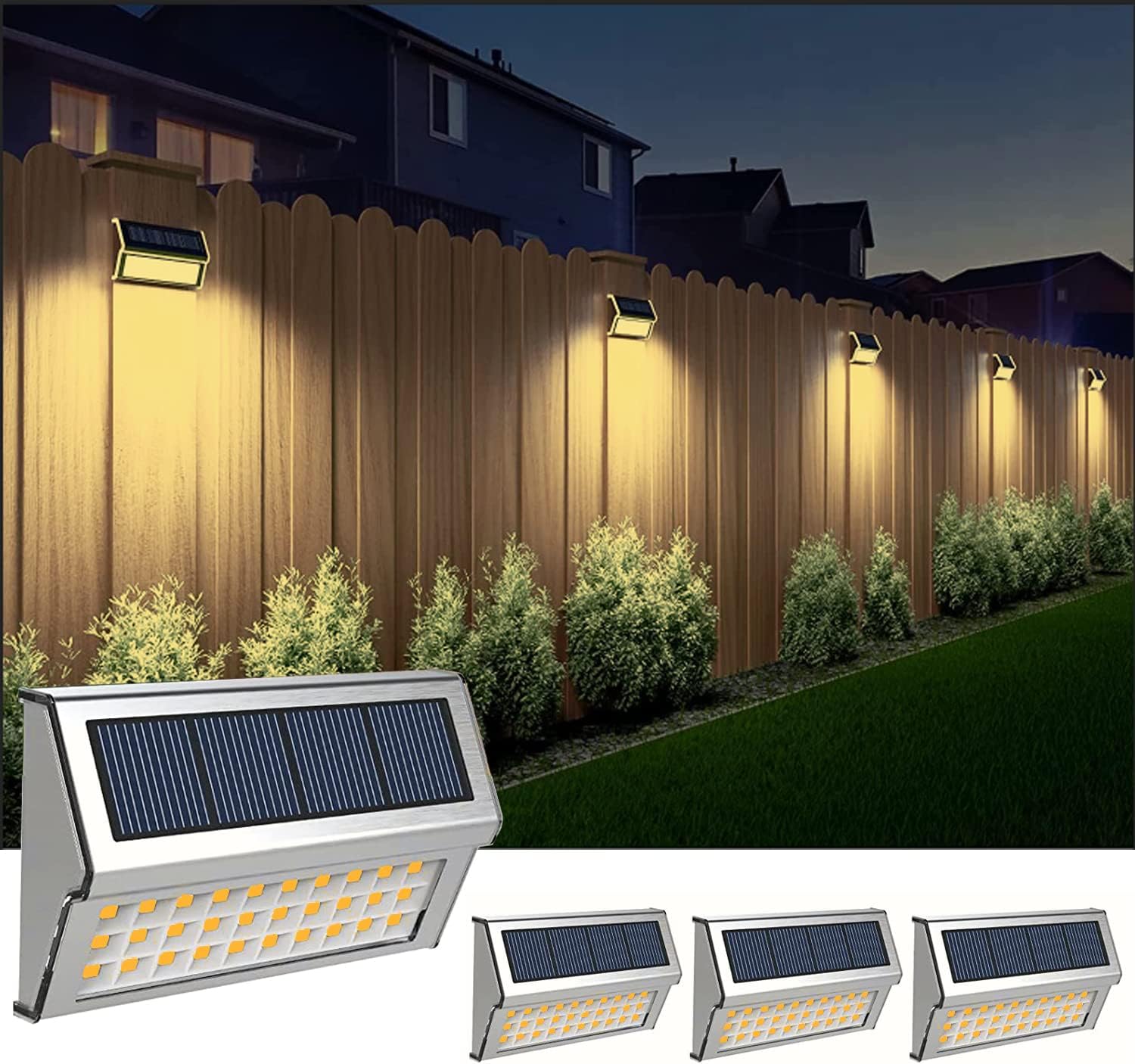 Onshida Solar Wandleuchten, 3led Solarleuchte Garten Deckleuchten