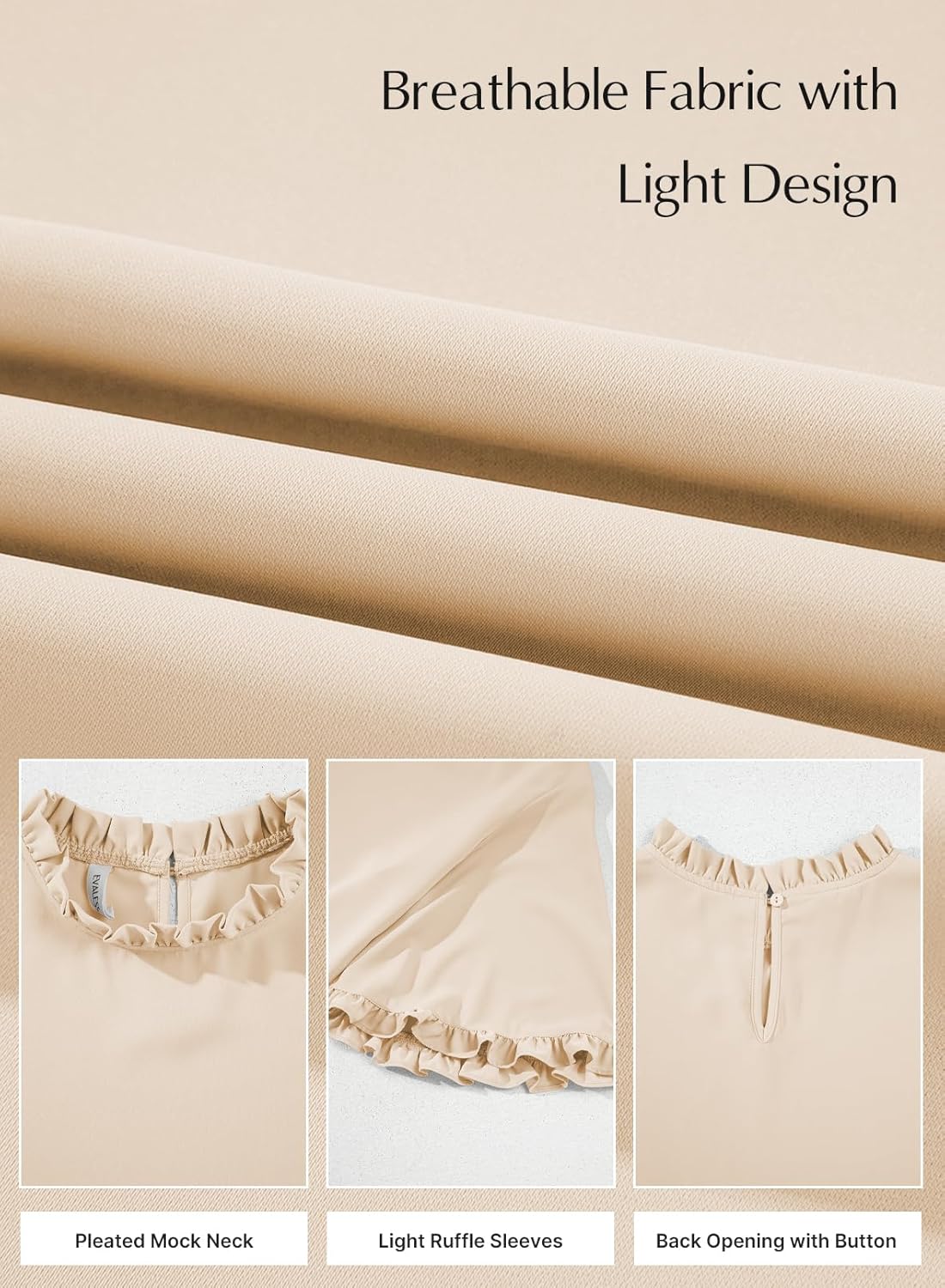 EVALESS Womens Half Sleeve Tops Cute Chiffon Blouses Summer Lightweight Ruffle Sleeeve Shirts Loose Fit Daily Wear 2026 - Image 6