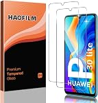 HAOFILM [2 Pack] Tempered Glass Screen Protector Compatible for Huawei P30 Lite 6.15''(Not for P30 / P30 Pro), Easy-Install, Bubble Free,Touch Sensitive
