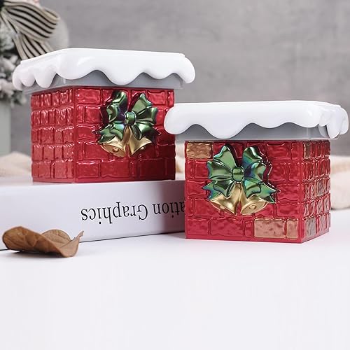 Miniatura 7 de Actvty Moldes de resina de Navidad, molde de silicona para tarro de chimenea con tapa, moldes de fundición de epoxi, tarro de vela de bricolaje,