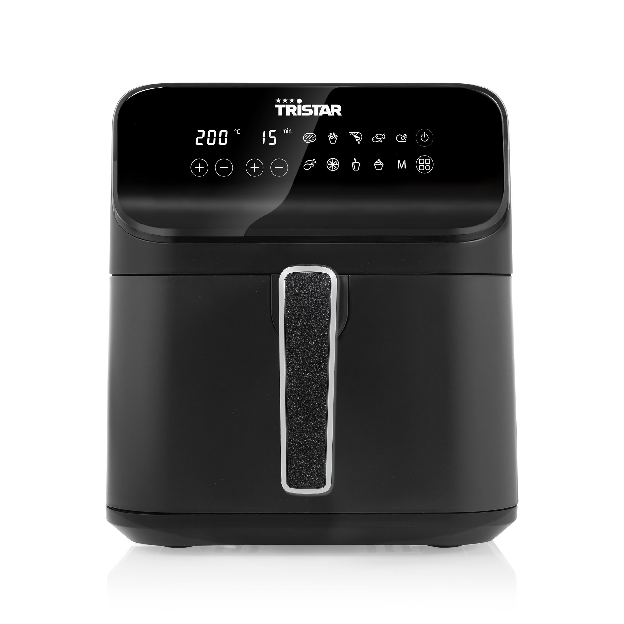 Tristar Freidora sin Aceite 6 L Digital, Airfryer para 1,5 kg Patatas, 9 Programas, Pantalla LED Táctil, Hasta 70% Ahorro Energético, 1350 W, Negro Mate, FR-9025