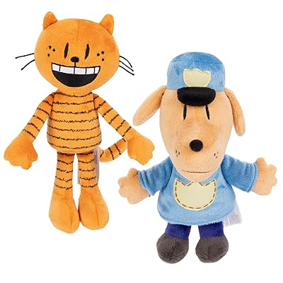 فيلم Dog Man Plush - Dog Man وPetey Plush 2-Pack، اجمع كل Dogman Plush من JAKKS Pacific، استنادًا إلى فيلم Dog Man، للأطفال بعمر 4 سنوات فما فوق