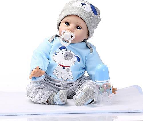 iCradle Muñeca realista de 18 pulgadas y 17.7 in Reborn Baby Doll de silicona suave para niños de 3 años en adelante