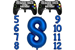 Navy Blue Video Game Balloons Perfect for Boys 8th Birthday Party