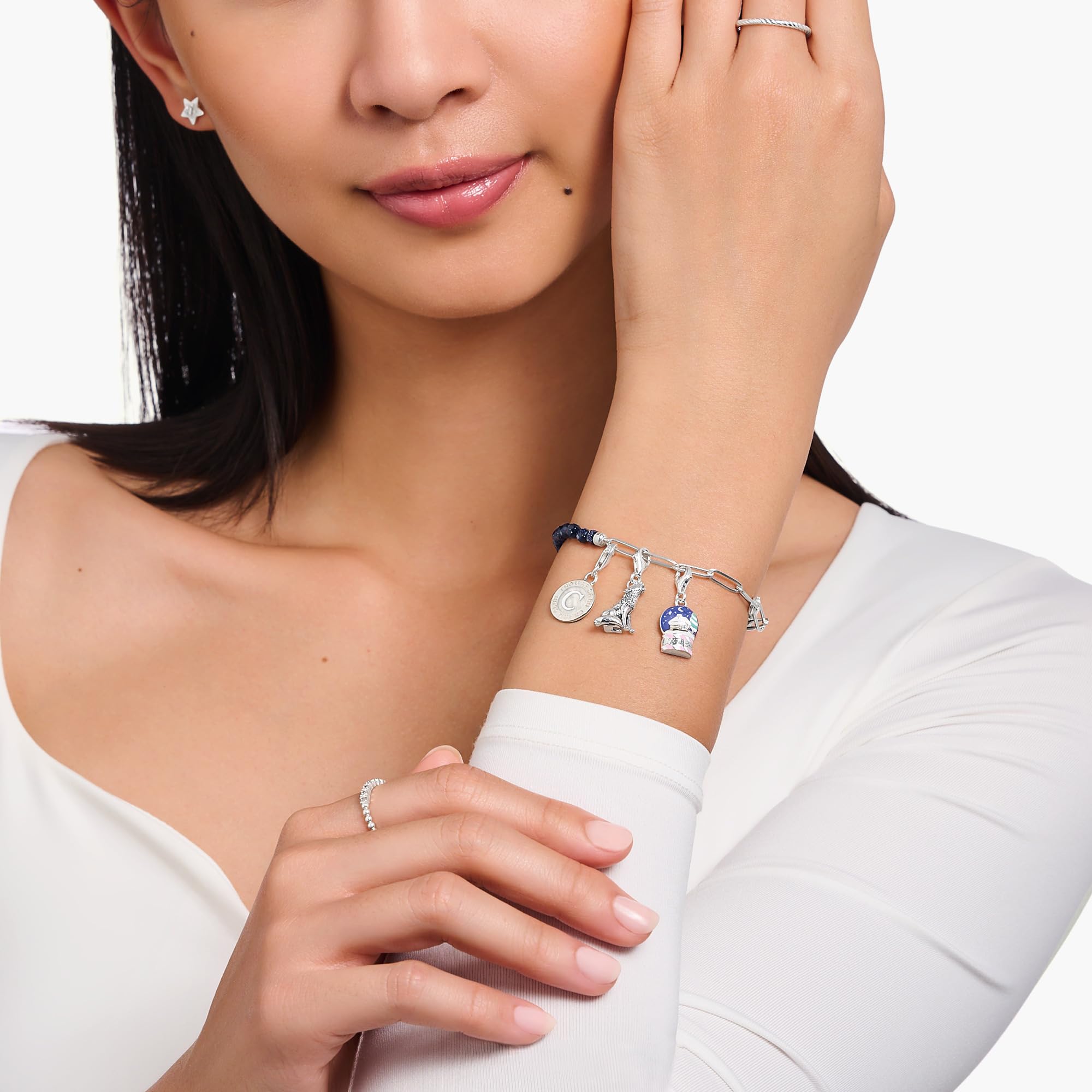 THOMAS SABO Charm moneta bianca riciclata argento Sterling 925 1998-007-14, misura unica, Argento sterling, Nessuna pietra preziosa