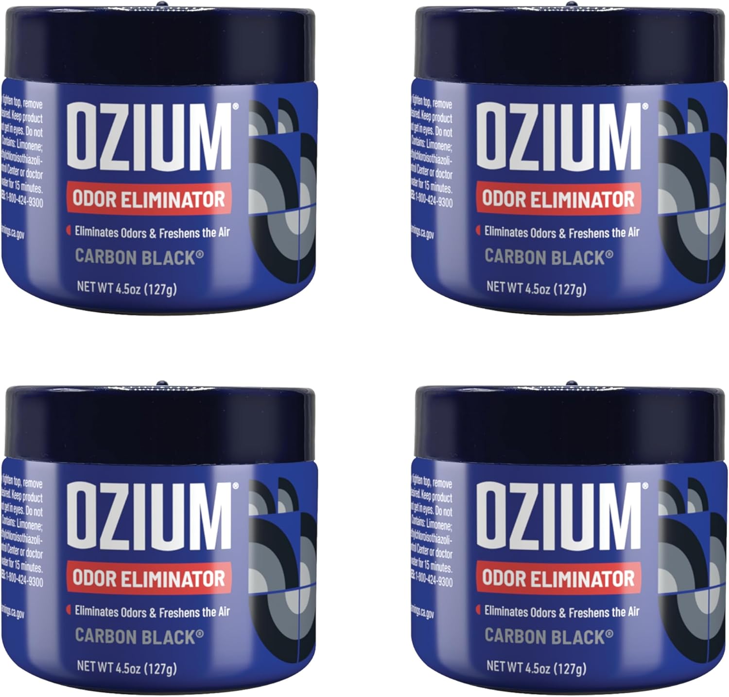 Ozium Odor Eliminating Gel - 4.5oz Air Freshener Alternative for Smoke, Pets, and Musty Odors - Long Lasting Odor Remover for Cars, Homes, Closets and Small Spaces - Carbon Black