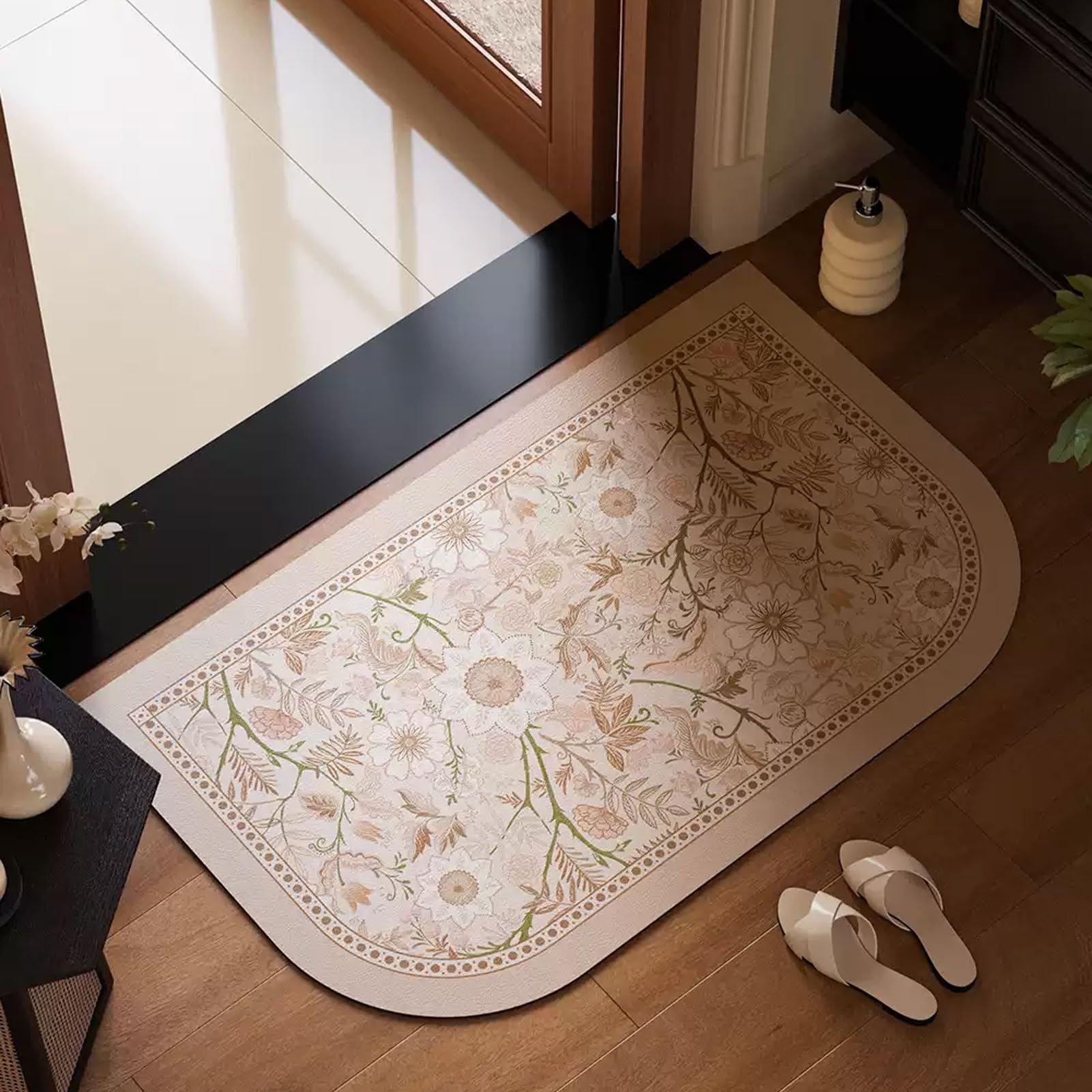 Tapis de salle de bain vintage 75x45 cm en diatomée absorbante et antidérapante