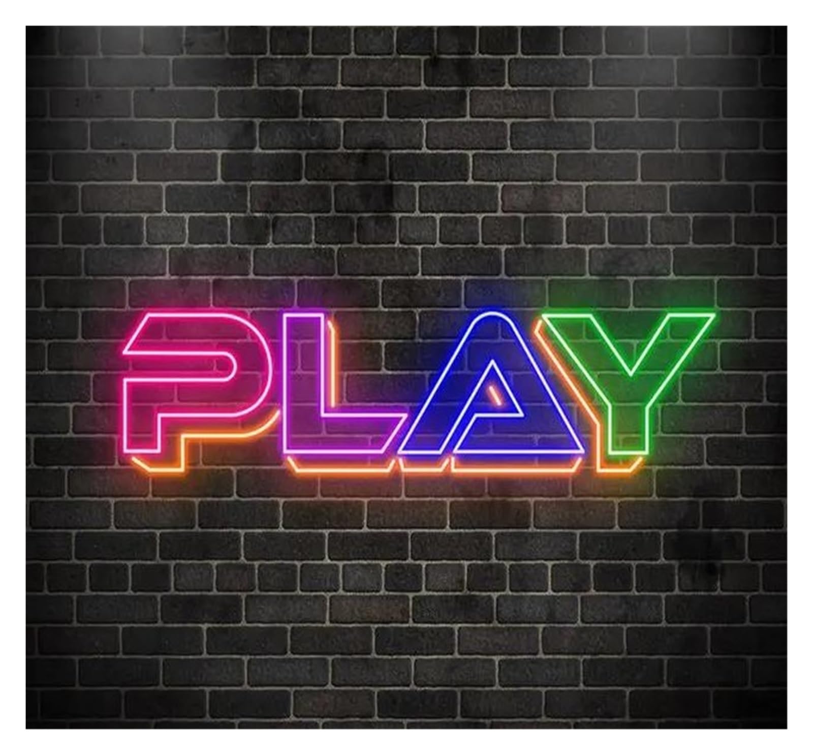 Decoración Lámparas Letrero De Neón Con Texto JUGAR, Divertido, Arte De Pared Decorativo Para Salas De Juegos Y Espacios De Entretenimiento, Lámparas Regulables 45cm