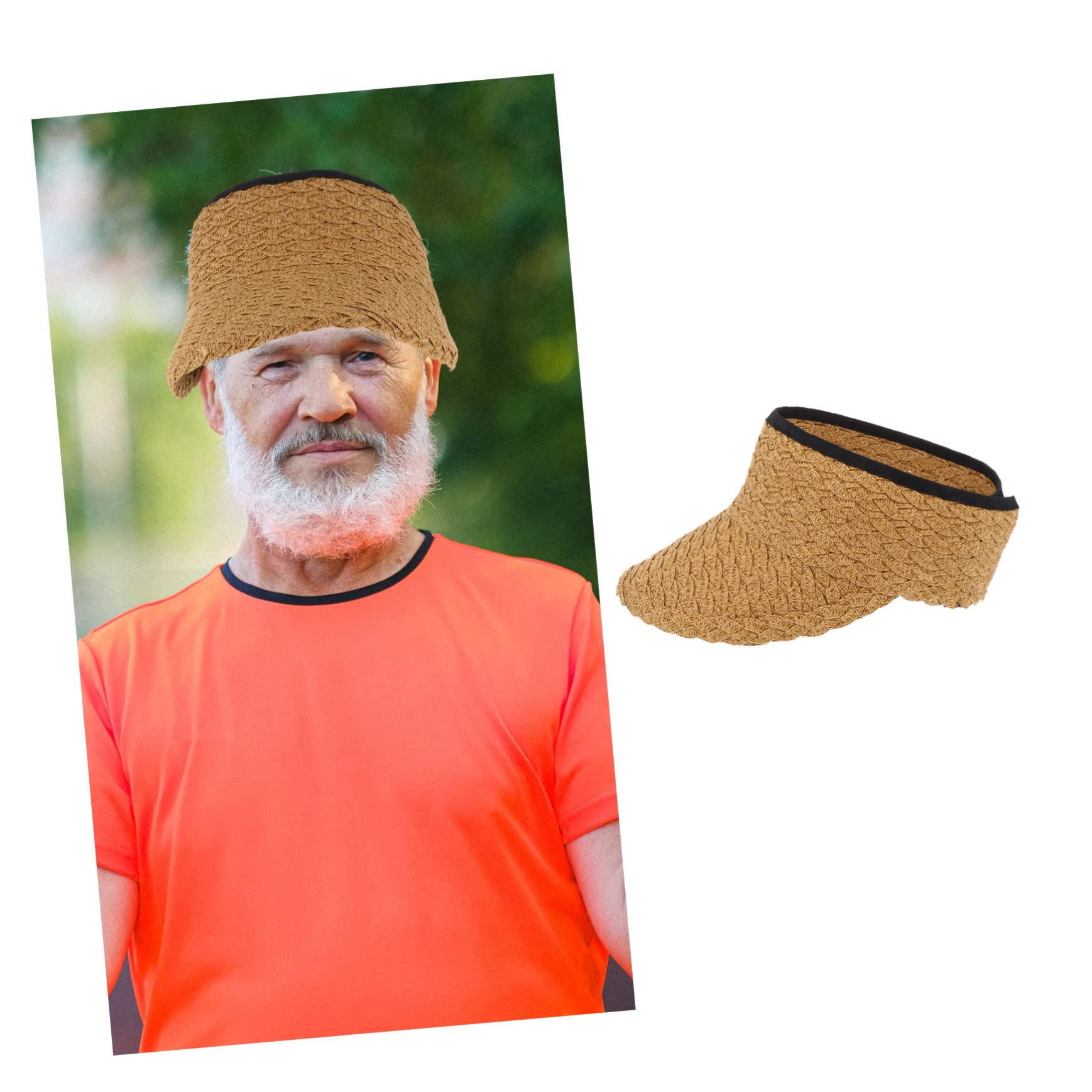 VALICLUD Sombrero de Copa vacío Cool Exterior Sombrero Sol Summer Sombrero para el Sol Sombrero de Pesca sombrilla protección UV Gorra con Visera Plegable Sombrero Tejido de Khaki