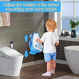 AOMOMO Urinal for Toddlers Boys with Frog Funny Aiming Target,Frog Urinal Potty Training (Blue Crown Frog)