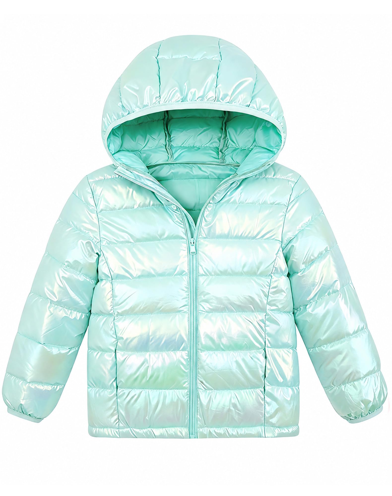 Lovekider Girls Winter Coat Shiny Gradient Lightweight Puffer Jacket 4-12Y