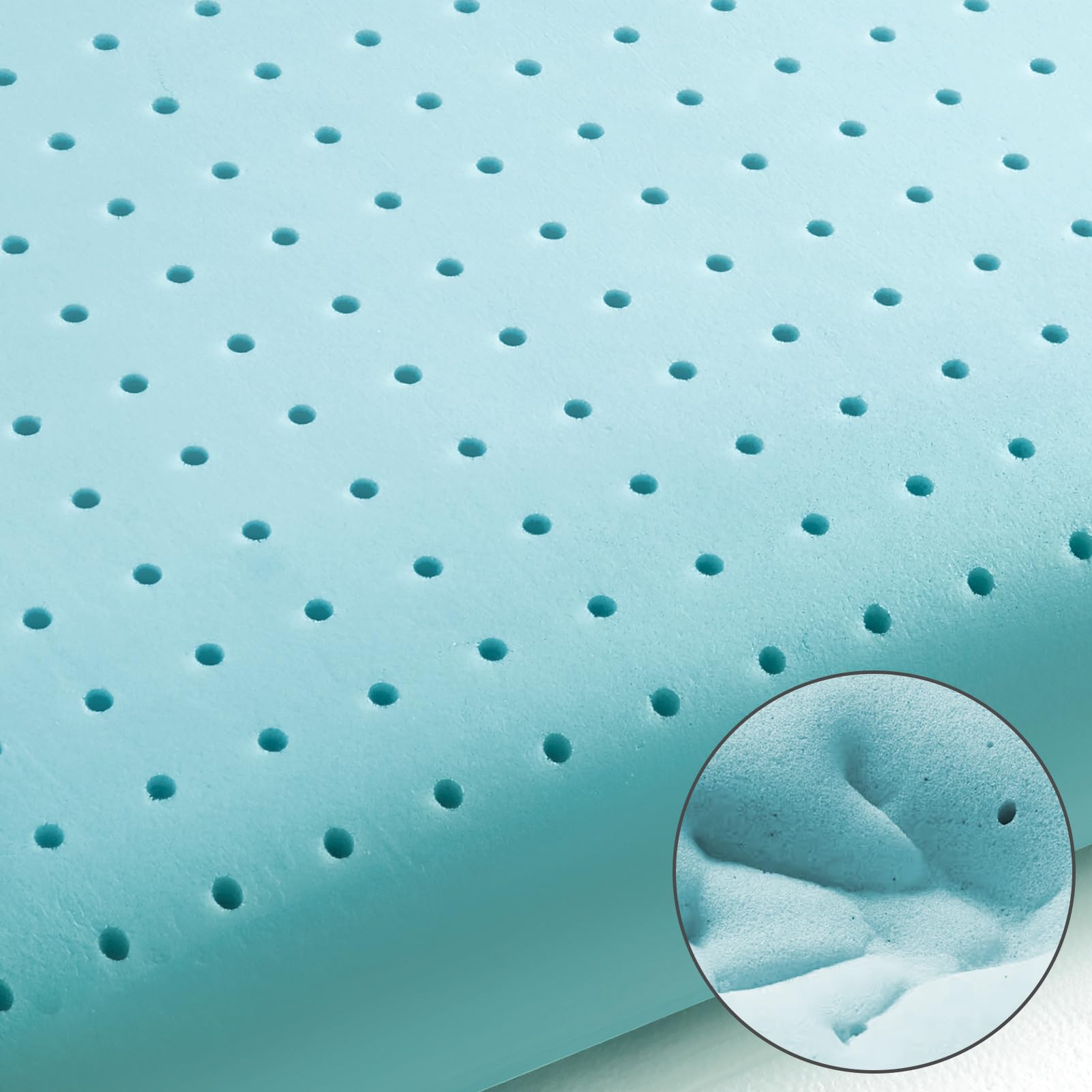 Almohada de espuma viscoelástica suave, almohada de gel para dormir, almohada de refrigeración ventilada y transpirable, certificación doble Oeko-TEX y CertiPUR-US, 60 x 36 x 13 cm (paquete de