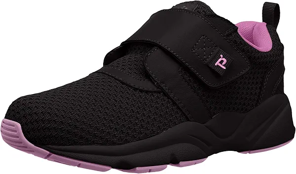 Propét Womens Stability X Strap Walking Walking Sneakers Athletic Shoes - Black