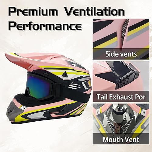 Miniatura 3 de Cascos de Dirt Bike para Jóvenes de Moda para Niños, Motocross, Motocicleta, BMX, ATV, Todoterreno, Cuatro Ruedas, Cascos Integrales para Bicicleta