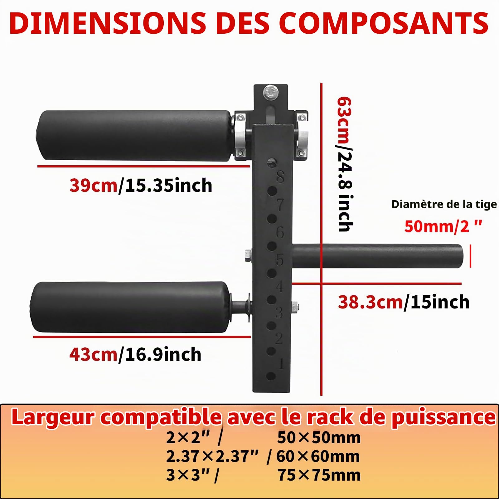 AHTAPFON Support d'extension de jambe, support de rouleau de squat, machine d'extension de jambe réglable, machine de courbure de jambe pour salle de sport à domicile, convient pour ajouter des