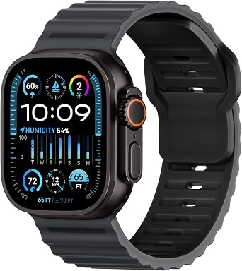 Sport Silicone Band Compatible with Apple Watch Ultra 3/ Ultra 2/ Ultra Bands, Soft Band for Apple Watch Bands 49mm 46mm 45mm 44mm 42mm, Strap for iWatch Series 11 10 9 8 7 6 5 4 3 SE 3/2/1, MeiHei