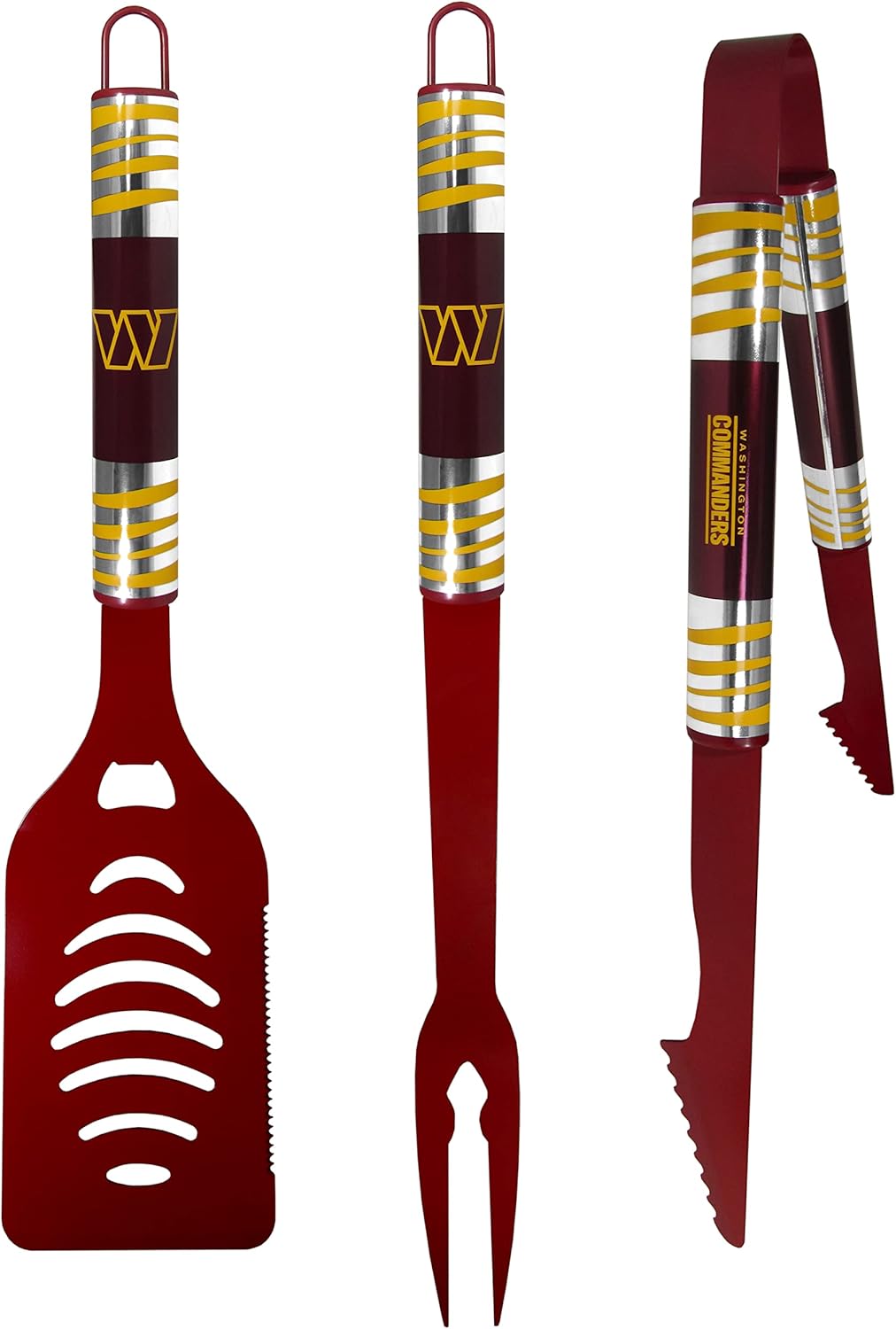 Siskiyou Sports NFL Washington Commanders 3 pc Color BBQ Tool Set, Team Colors, One Size