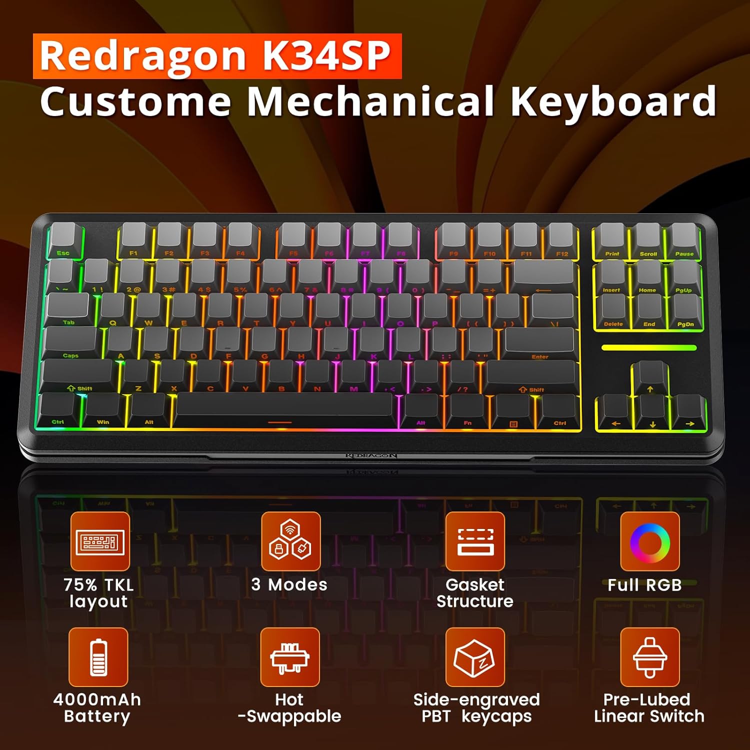 Redragon K34SP Custom Mechanical Keyboard Features