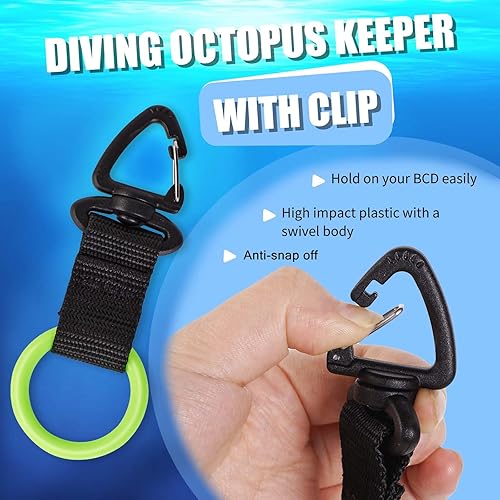 Miniatura 33 de Soporte de boquilla de pulpo de buceo, soporte de pulpo de silicona para buceo 0cto Boquilla para regulador de 2ª etapa, retenedor de pulpo con clip