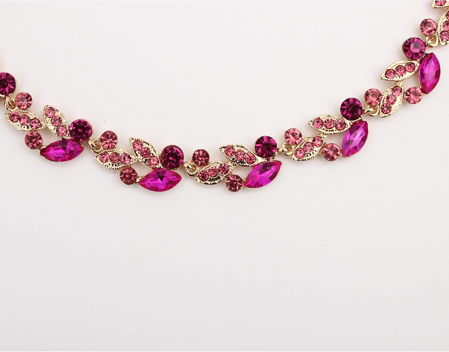 QLLYHLH Woman’s Brides Bridesmaid Leaf Choker Necklace Dangle Earrings Link Bracelet Austrian Crystal Wedding Jewelry Set Prom Costume Party Events | Brides, Bridesmaid, Prom, Events, Costume Party, Leaf - Image 6