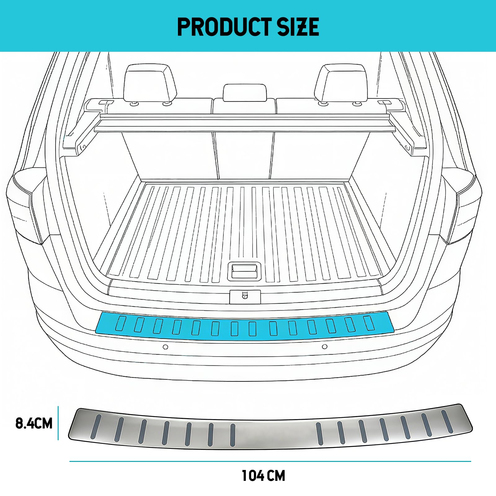 Protezione per Paraurti, Protezione Paraurti in Acciaio Inox | Compatibile con VW T-ROC 2017-2025