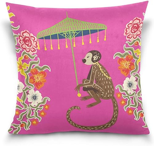 Miniatura 8 de Funda de almohada de 18 x 18 pulgadas, suave, cómoda, decorativa, cuadrada, funda de almohada para el hogar, sofá, cama, oficina o automóvil (tigre