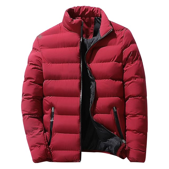 Maiyifu-GJ Mens Winter Down Coats Lightweight Warm Waterproof Thicken Jacket Winter Hiking Outerwear Red X-Large