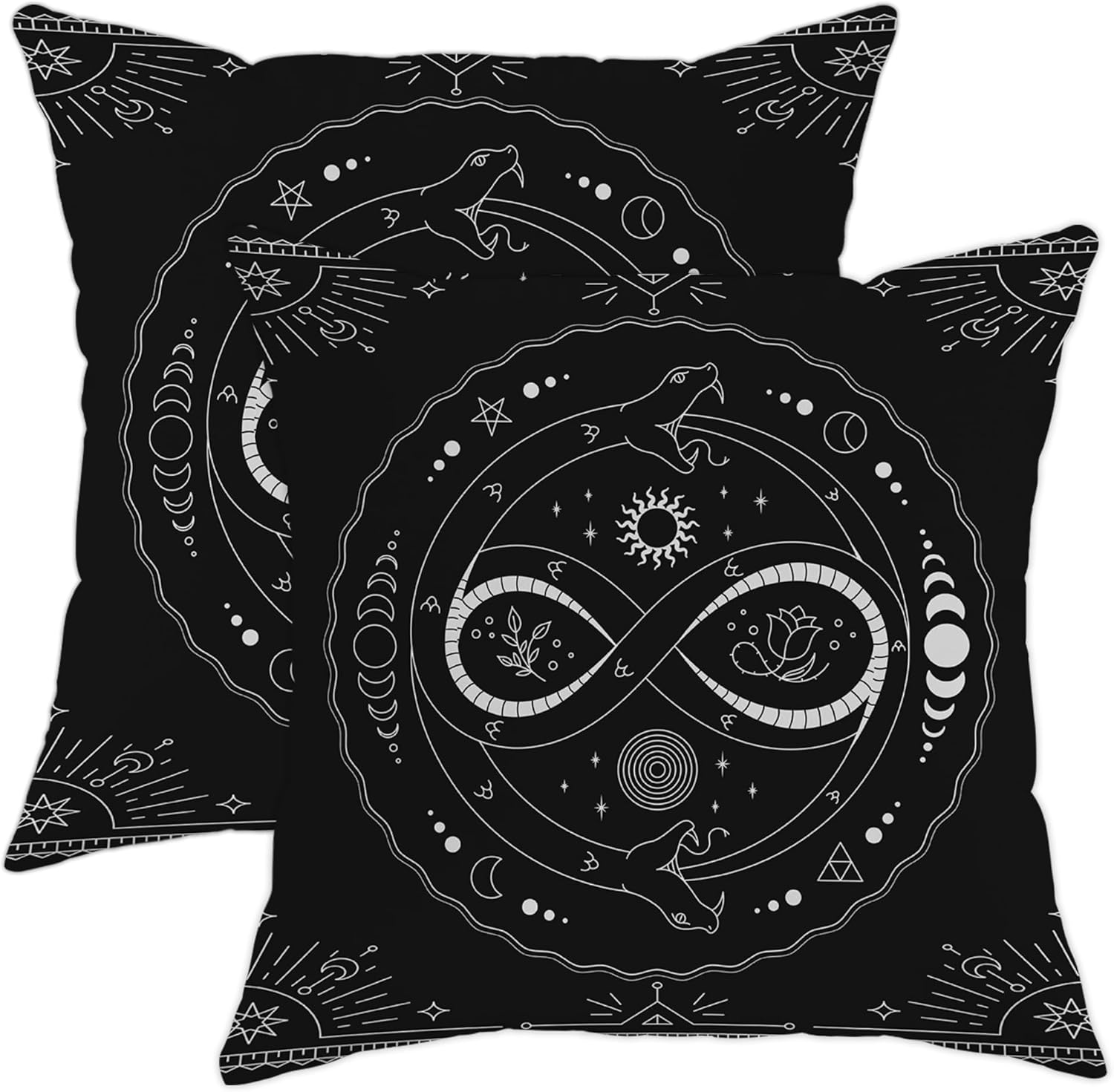 Constellation Throw Pillow covers set of 2 moon Phase snake flower