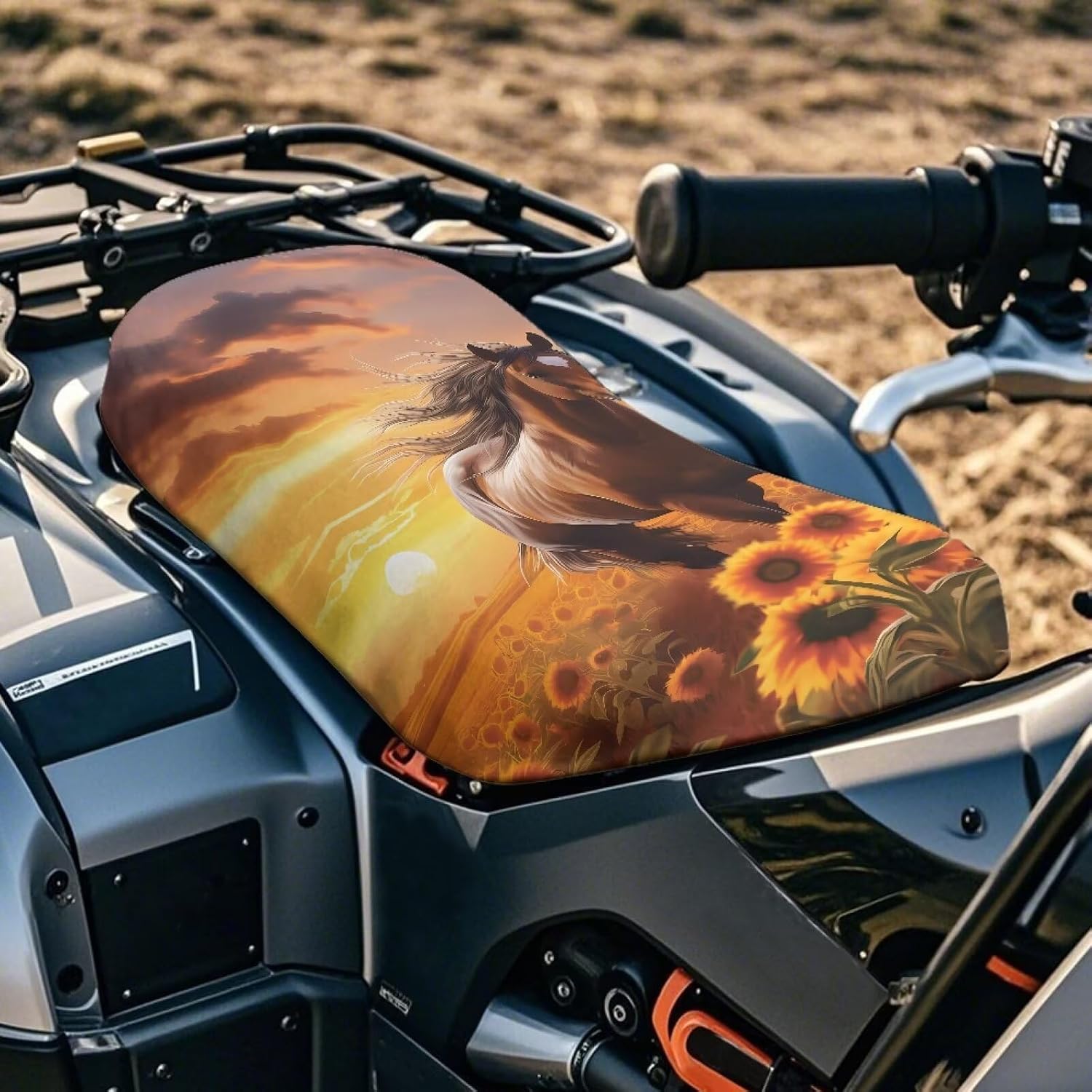 Horse Outdoor ATV Seat Cover for Men Heavy Duty ATV Back Seat Powersports Cushion Covers for Outdoor Waterproof Four Wheeler Accessories