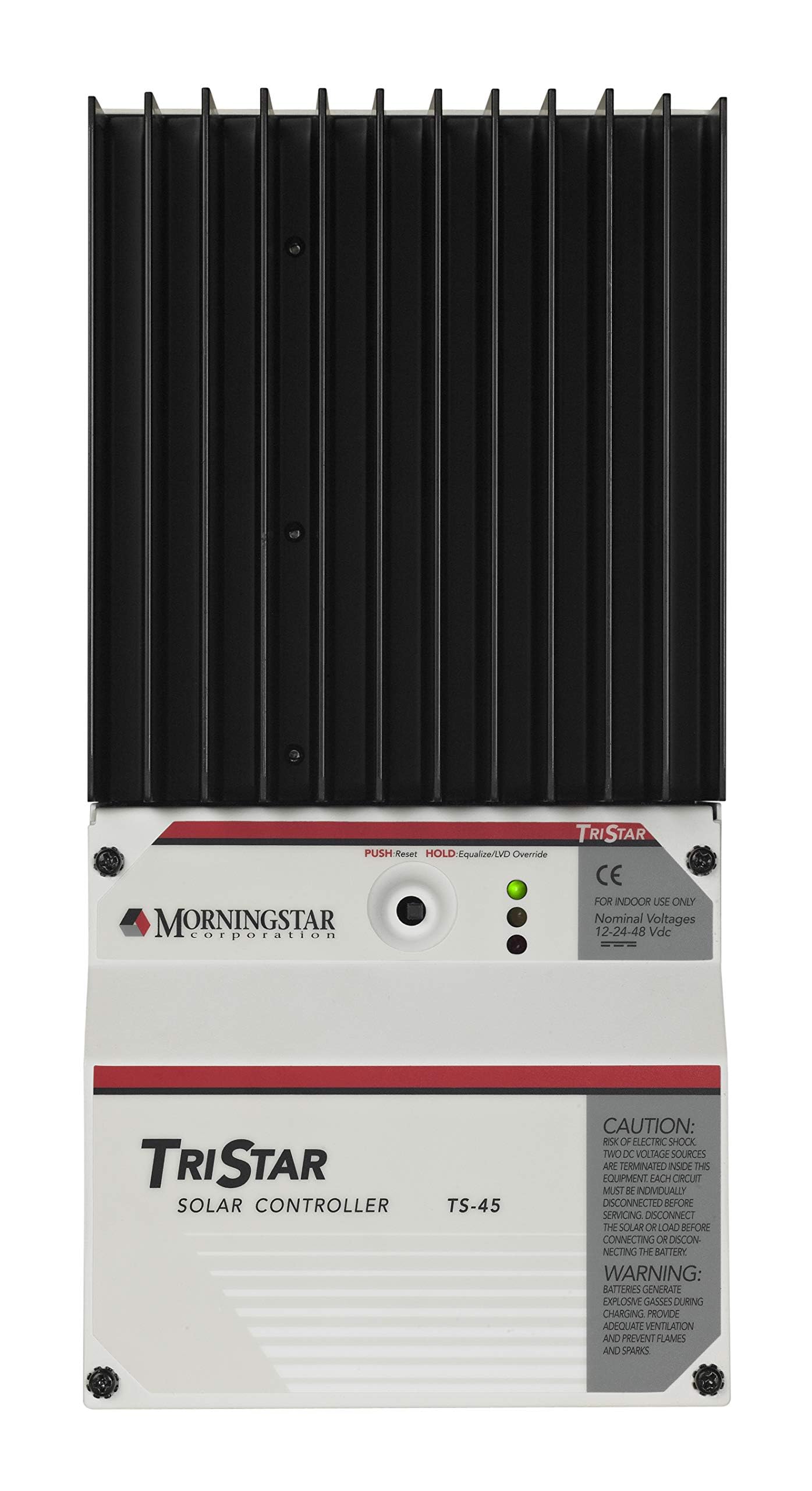 Morningstar Tristar 45A PWM Solar Charge Controller (TS-45) - Solar Panel Regulator for 12/24/36/48V LA/Li Batteries, Load/Diversion Control, Data/Comms, FCC Comp. 5 Year WTY - Designed in The USA