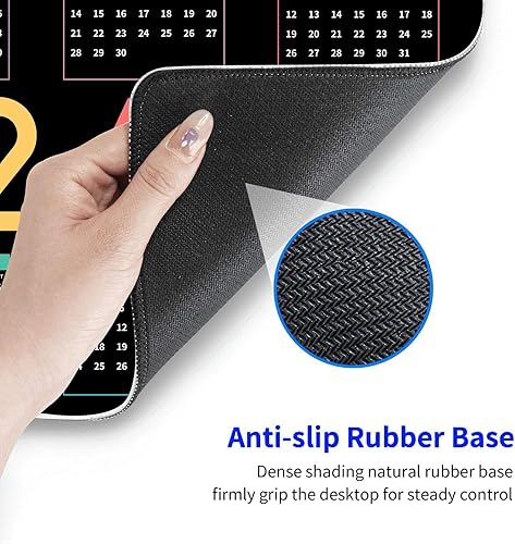 Miniatura 5 de Alfombrilla de mouse grande para juegos con bordes cosidos, alfombrilla de mouse de escritorio extendida con tela microtejida superior, base