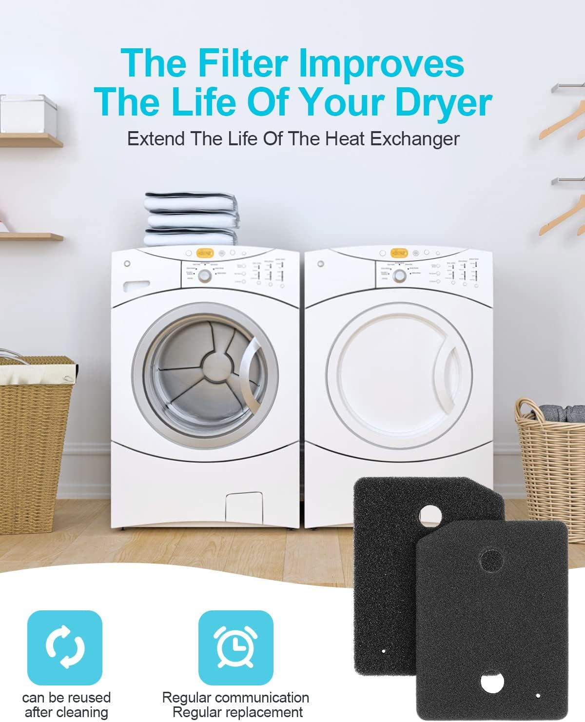 Plinth Filter Replacement for Miele T1 Dryer：9164761 Heat Pump Dryer, Dryer Spare Parts, Lint Filter Foam Sponge Replacement for Miele T1 Dryer (5)
