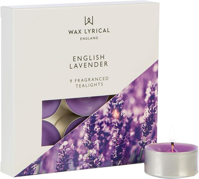 WAX LYRICAL Scented Tealight Candles, Box of 9, English Lavender, Silver