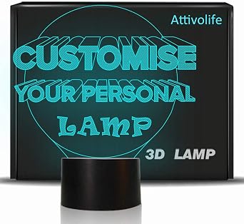 Attivolife Personalized 3D Night Light, Table Desk Lamp Based on Your Picture, Multicolor Custom LED Best Home Decor Birthday Christmas Gifts Toys for Boys Girls Kids