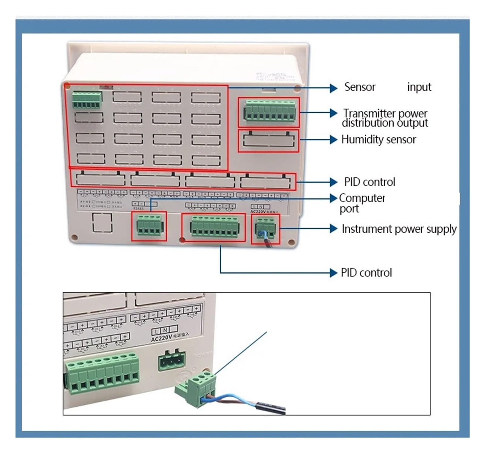 Bildschirmschreiber Datenlogger Multi 16 Kanäle Digital Strom Spannung USB Temperatur Druck RS485 4-20mA(2 Channel(no Output))