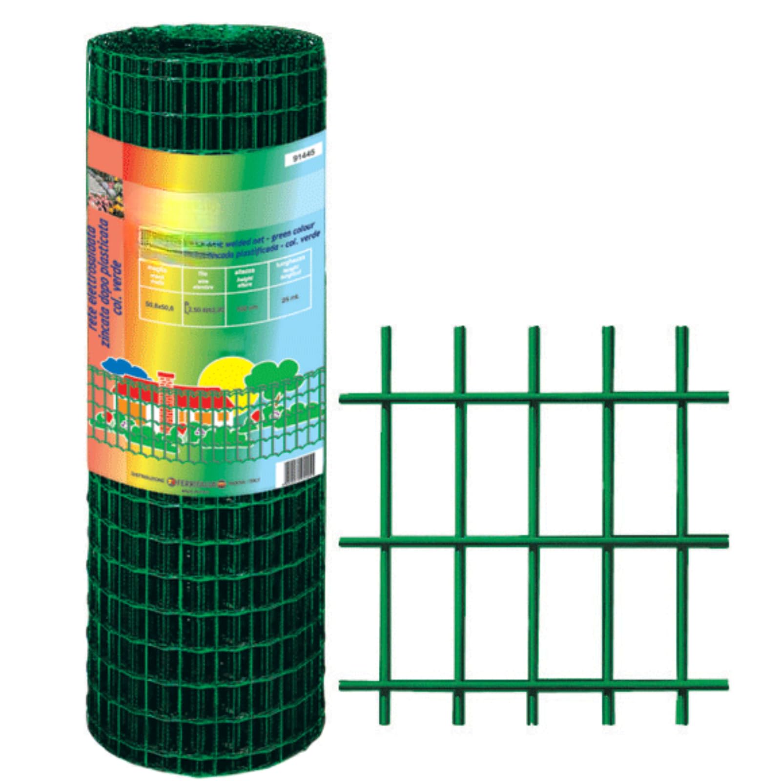Rete Recinzione Elettrosaldata Metallica Plastificata Verde in Rotolo 25MT Maglia 75x50 mm Ideale per Recinzioni Abitazioni,Orto,Serre H80/100/120/150/183/200 cm (Verde, H 150 CM)