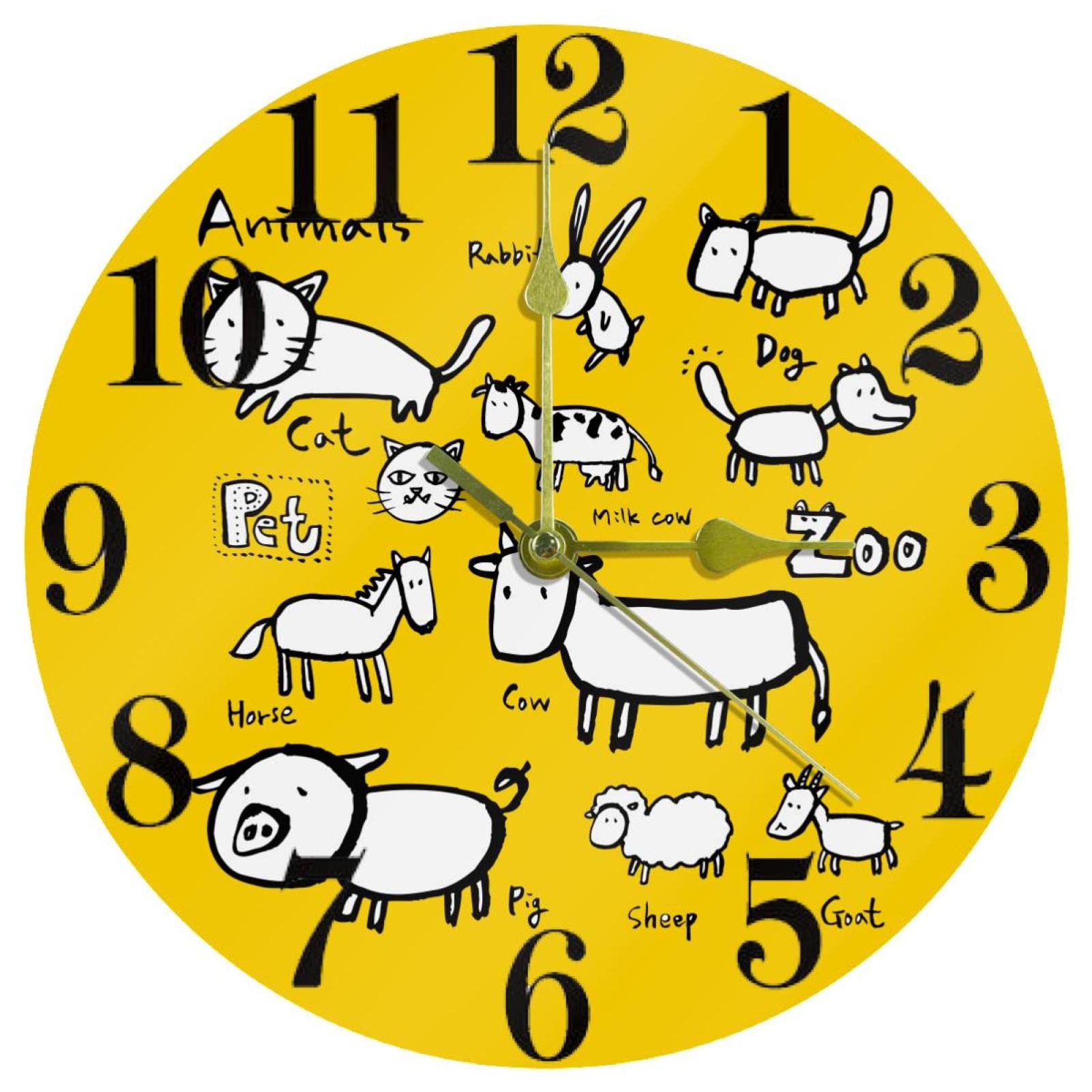 Horloge murale ronde à quartz cadran épuré pour décoration intérieure moderne