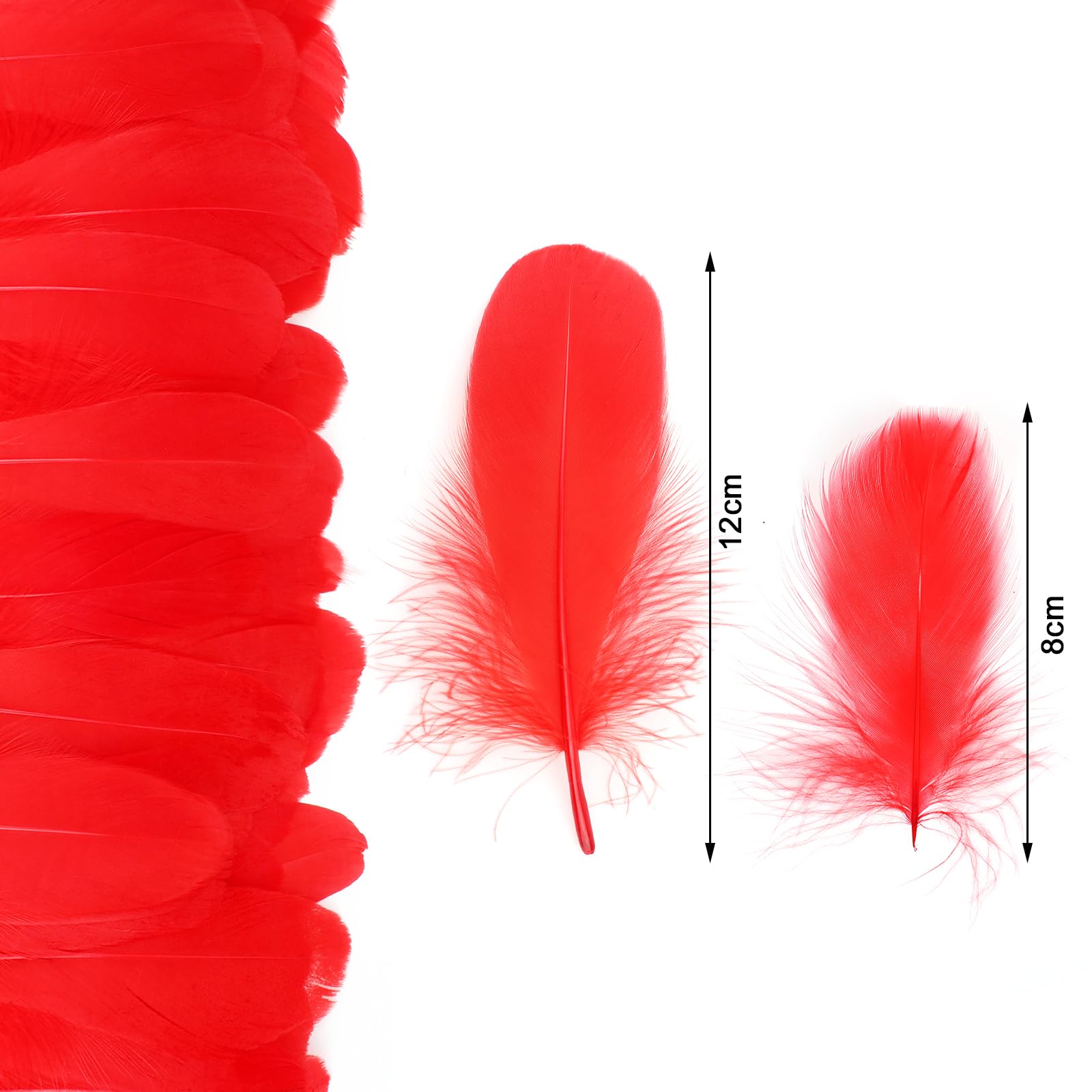 Plumas Negras Para Manualidades - Pack De 200 Unidades - Longitudes 6-12 Cm Y 14-22 Cm - Para Decoración, Bodas, Atrapasueños