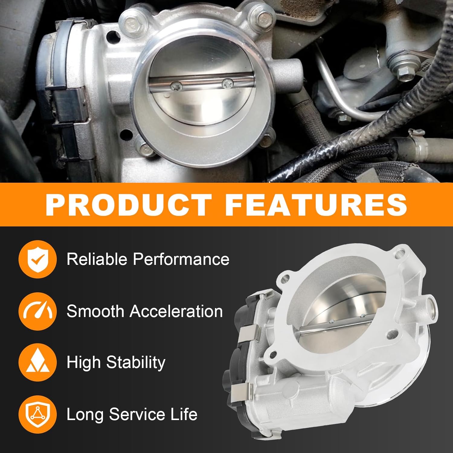 Electronic Throttle Body Compatible with 2006-2008 Chevrolet Avalanche Express Silverado Suburban Tahoe Trailblazer SSR GMC Envoy Savana Sierra Yukon Replace# 12580760, 12679524 - Image 3