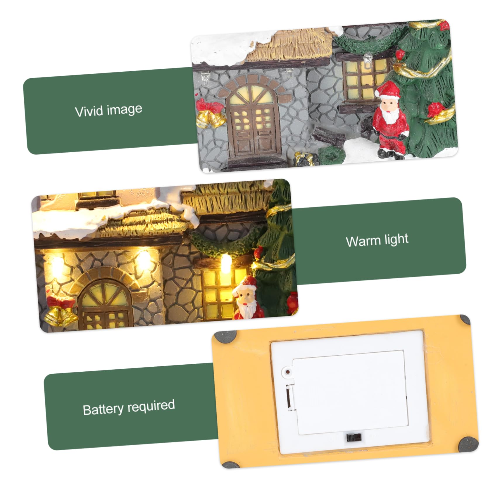 COLLBATH Decoración de Casa Iluminada Casa de Resina Navideña Adorno para Decoración para Micro Suministros Navideños para Escenario de Navidad