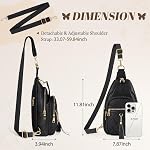 SDYSM Crossbody Bag for Women 2 in 1 Sling Bag Women Leather Small Sling Backpack Anti Theft Travel Purses Stylish Chest Bag