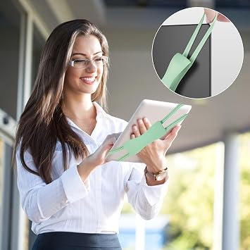 Hand Strap for Kindle Ereader 4-8 Inch,Soft Lightweight Reading Holder Hand Strap for Kindle/Kobo/Voyaga/Lenovo/Sony Kindle E-Book Tablet,Versatile Silicone Grip with High-Elasticity (green)