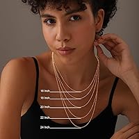 Vista 2 de LeCalla Collar de cadena de bolas de oro de 18 quilates sobre plata de ley italiana de 0.059 in, 0.079 in, 0.118 in para mujeres adolescentes