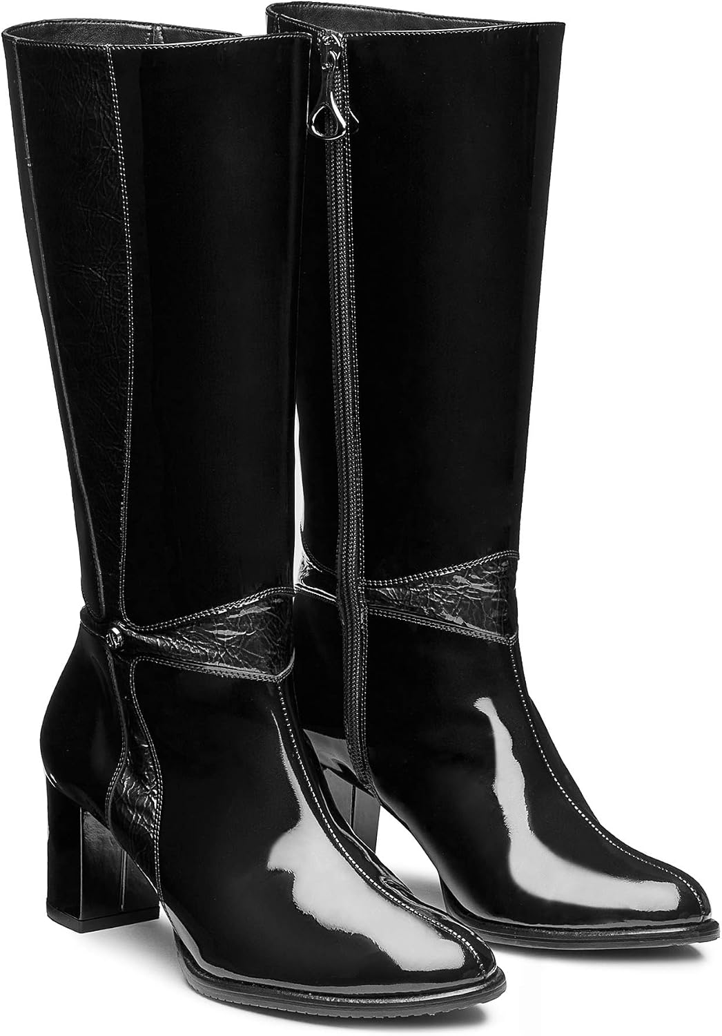 JEAN PIERRE Botas De Mujer Estilo Mosquetera Piel Tipo Charol (24.5, Negro)  : Amazon.com.mx: Ropa, Zapatos y Accesorios