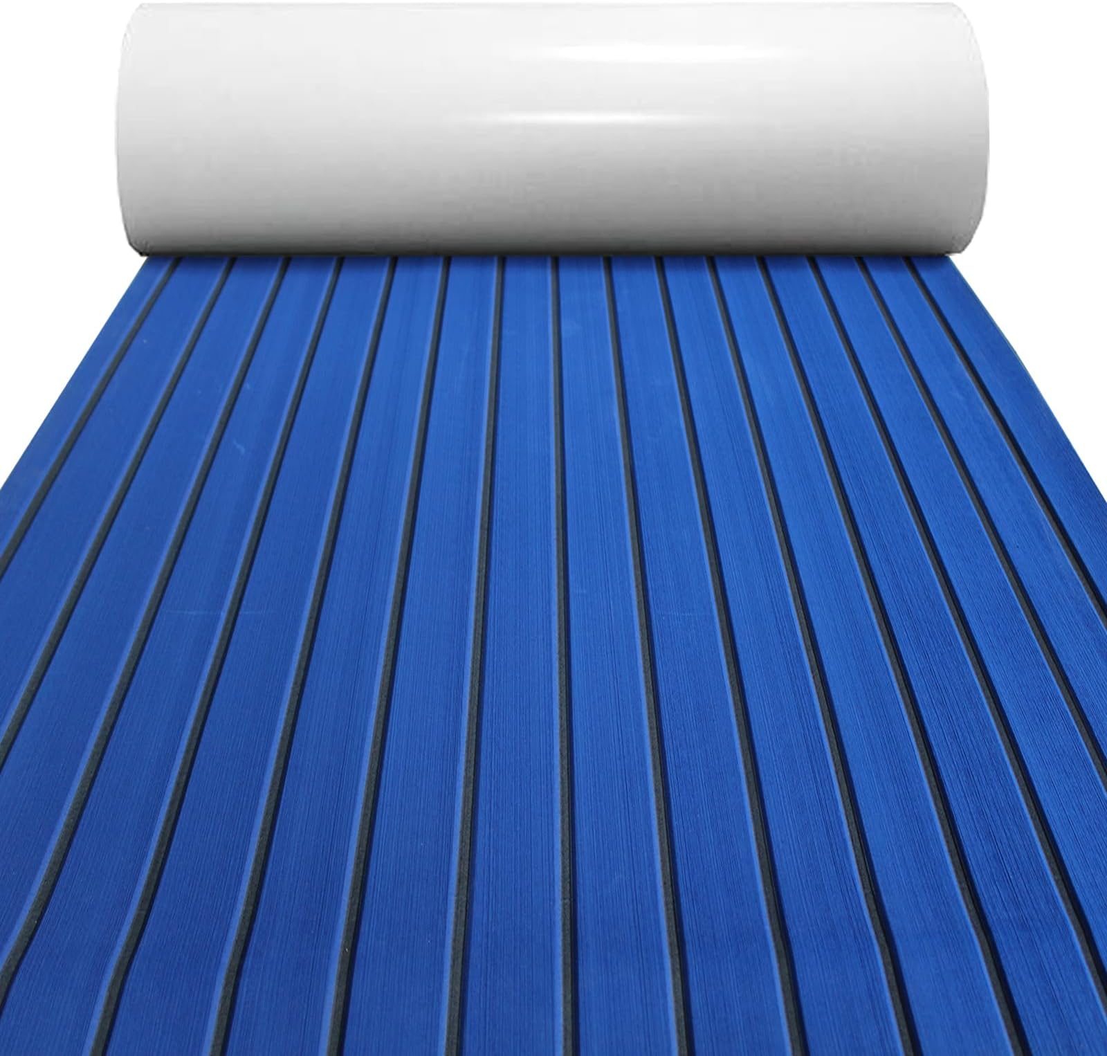 Boat Flooring Mat EVA Foam Boat Decking Marine Carpet Faux Teak Sea Decking Sheet Non-Slip Self-Adhesive Flooring Material for Pontoon Yacht Surfboard Swim Platform RV Floor 94" x 35"