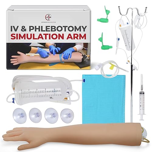 Brazo de práctica para via intravenosas, brazo de práctica para flebotomía y venopunción, diseñado para entrenamiento y perfeccionamiento de